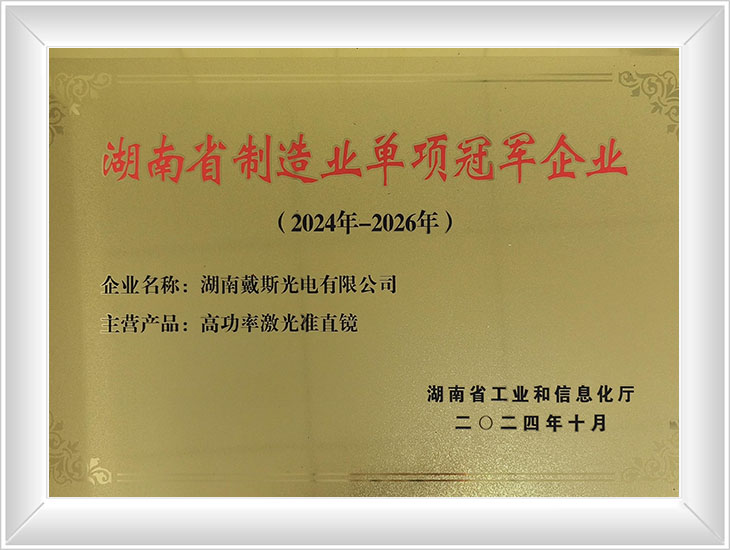 湖南省制造业单项冠军企业